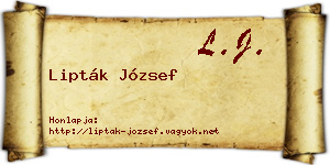 Lipták József névjegykártya